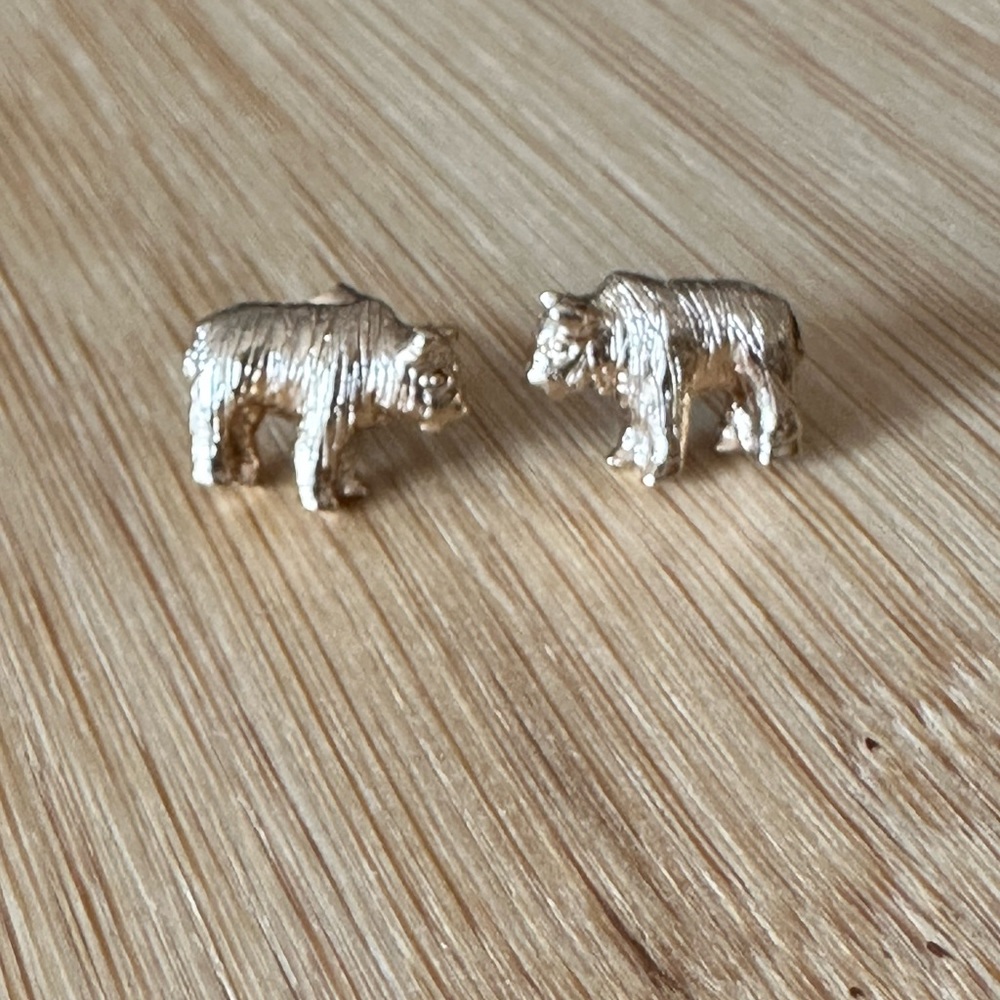 Gold Buffalo Stud Earrings